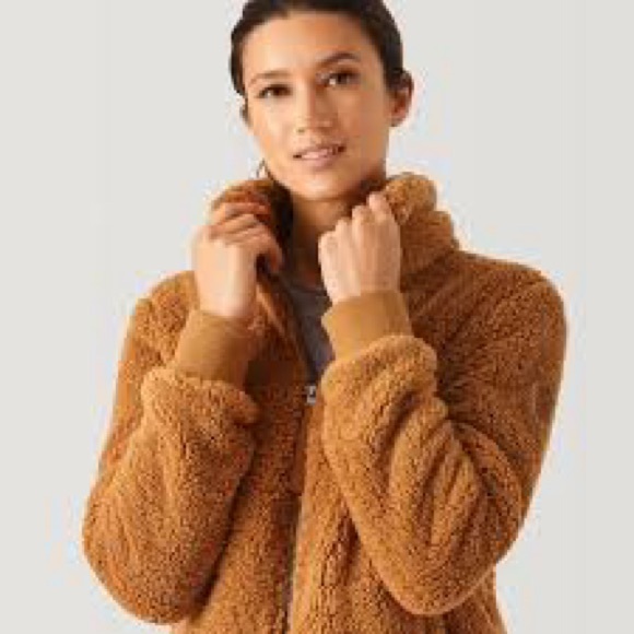 Free Country Sierra Butter Pile Faux Fur Sherpa Full-Zip Jacket Carmel Sz Small - Picture 4 of 15